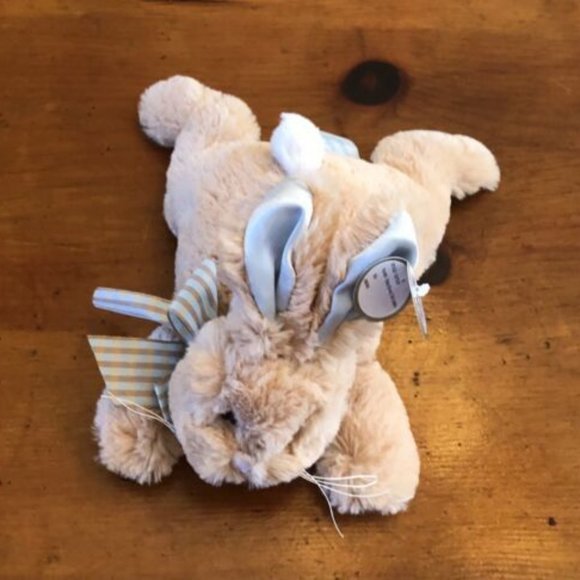 NWT Bearington Baby Collection- Bunny Rabbit Plush Toy Rattle Lovey Satin SOFT! - Picture 4 of 10